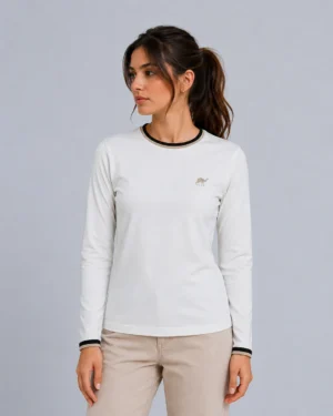 2_conv White*Gold Quizas- Round Neck T-Shirt (Copy)