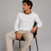 5_conv White*Gold Quizas- Round Neck T-Shirt