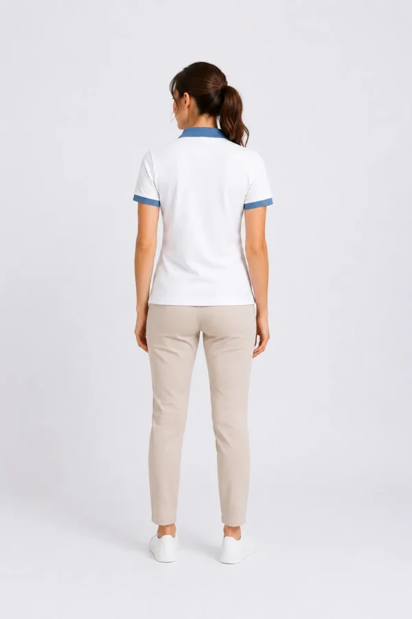 5_conv cuff Blue Polo Shirt For Women