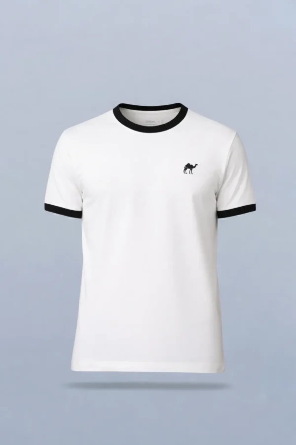 White*Black Quizas- Round Neck T-Shirt