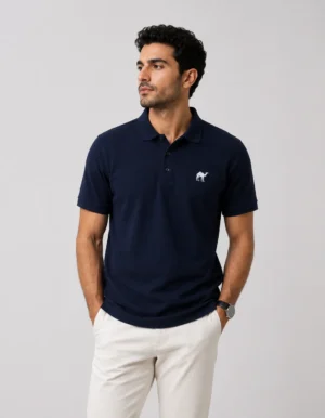 navy blue Quizas-Dry fit Polo Shirt