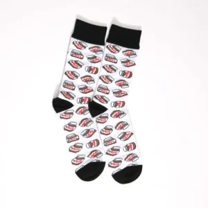 Quizás Ribbed Crew Socks - White